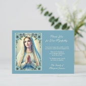 Begrafenis Katholieke Memorial Mary Condolence Bedankkaart (Staand voorkant)