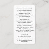 Begrafenis Katholieke St Paul Gebed Sympathie Kaar Visitekaartje (Achterkant)