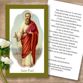 Begrafenis Katholieke St Paul Gebed Sympathie Kaar Visitekaartje