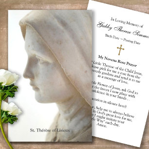 Begrafenis Katholieke St. Thérèse Gebed Sympathie Visitekaartje