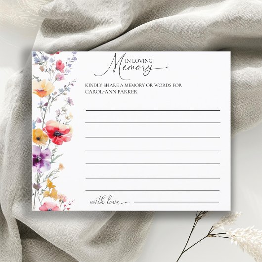 Begrafenis Kleurrijke Wildflower "Deel een herinne