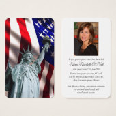 Begrafenis Liberty Memorial Gebed Sympathie Cards Visitekaartje (Voorkant /achterkant)
