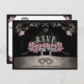 Begrafenis Liefde MENU RSVP Halloween Bruiloft Ans (Voorkant / Achterkant)