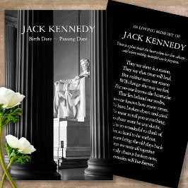 Begrafenis Lincoln Memorial Gebed Sympathie Cards Visitekaartje