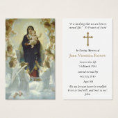 Begrafenis Maagd Met Engelen Gebed Sympathie Kaart (Voorkant /achterkant)