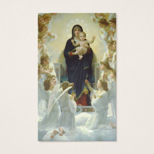 Begrafenis Maagd Met Engelen Gebed Sympathie Kaart (Voorkant)