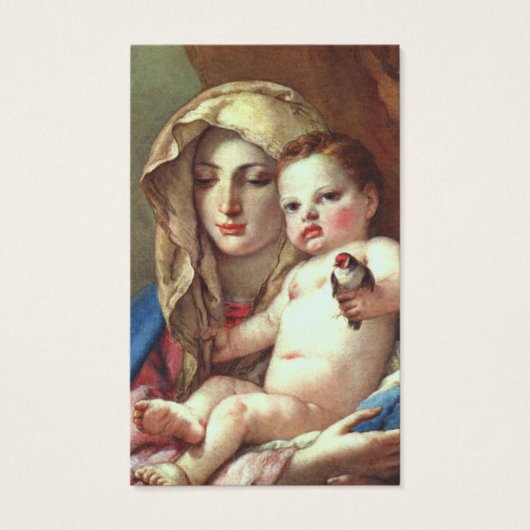 Begrafenis Madonna Goldfinch Gebed Sympathie Cards Visitekaartje (Voorkant)
