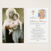 Begrafenis Madonna van de Rozen Gebed Sympathie Ka Visitekaartje (Voorkant /achterkant)