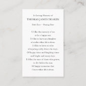 Begrafenis Memorial Berggebed Sympathie Kaarten Visitekaartje (Achterkant)