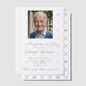 Begrafenis Memorial Foto Elegant Vellum Uitnodigingen (Offset (Uitnodiging))