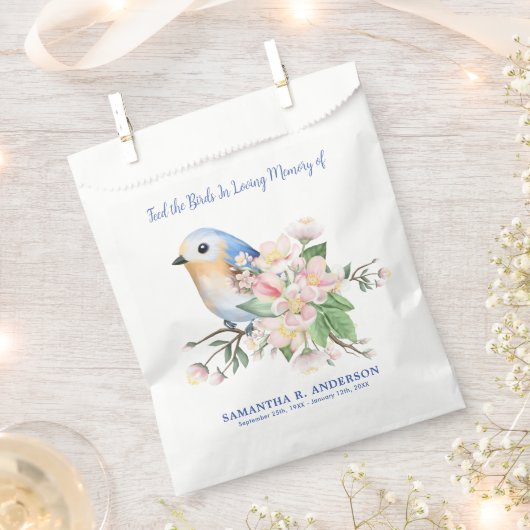 Begrafenis Memorial Liefdevolle Geheugen Vogel Zaa Bedankzakje (Geknipt)
