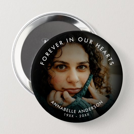 Begrafenis / Memorial Loving Memory Aangepaste tek Ronde Button 4,0 Cm (Voorkant /achterkant)