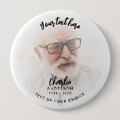 Begrafenis / Memorial Modern aangepaste tekst foto Ronde Button 4,0 Cm (Voorkant)