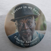Begrafenis / Memorial Moderne foto tribute aangepa Ronde Button 4,0 Cm