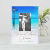 Begrafenis Memorial Ocean Zee Christelijk Foto Kaart (Staand voorkant)