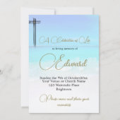 Begrafenis Memorial Ocean Zee Christelijk Foto Kaart (Achterkant)