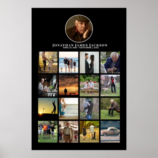 Begrafenis Memorial Photo Life Celebration Poster (Voorkant)