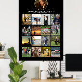 Begrafenis Memorial Photo Life Celebration Poster (Thuiskantoor)