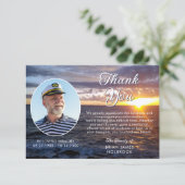 Begrafenis Memorial Sunset Ocean Foto Dank u Bedankkaart (Staand voorkant)