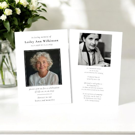 Begrafenis Memorial Sympathie Viering van het Leve Kaart