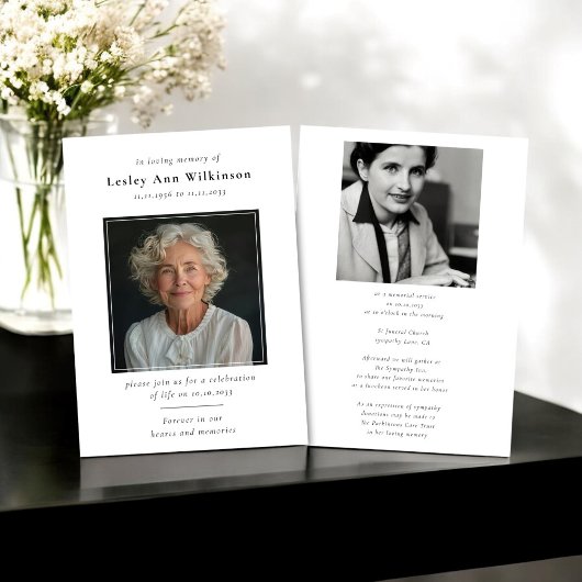 Begrafenis Memorial Sympathie Viering van het Leve Kaart