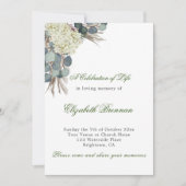 Begrafenis Memorial Viering van het leven Bloemenf Kaart (Voorkant)