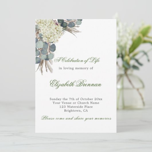 Begrafenis Memorial Viering van het leven Bloemenf Kaart (Staand voorkant)