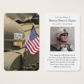 Begrafenis Militaire Patriottische Gebed Sympathie Visitekaartje (Voorkant /achterkant)