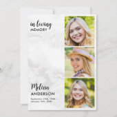 Begrafenis Modern 3 foto in liefdevolle herinnerin Bedankkaart (Voorkant)