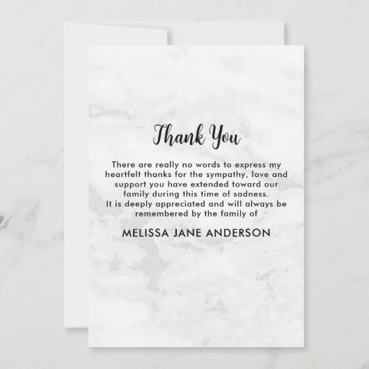 Begrafenis Modern 3 foto in liefdevolle herinnerin Bedankkaart (Achterkant)