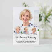 Begrafenis Modern Chic 4 Foto Sympathie Gebed Kaar (Staand voorkant)