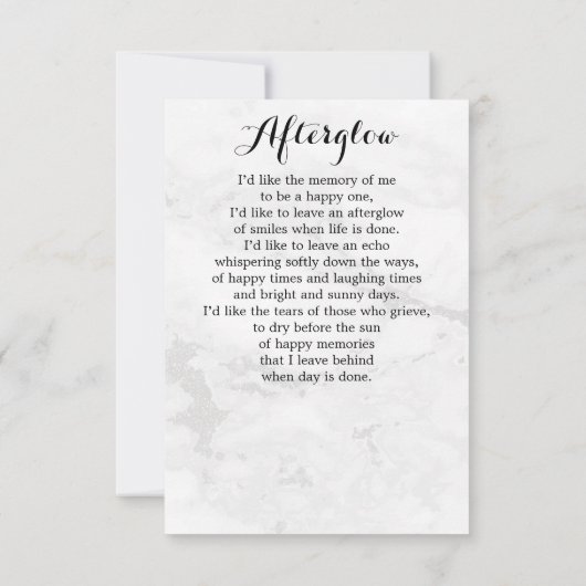 Begrafenis Modern Chic 4 Foto Sympathie Gebed Kaar (Achterkant)