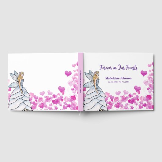 begrafenis mooi meisje fee prinses roze gastenboek (Volledig)