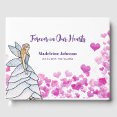 begrafenis mooi meisje fee prinses roze gastenboek (Voorkant)