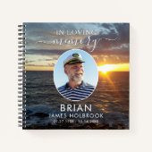 Begrafenis Ocean Sunset Foto in Geheugen Guestbook Notitieboek (Voorkant)
