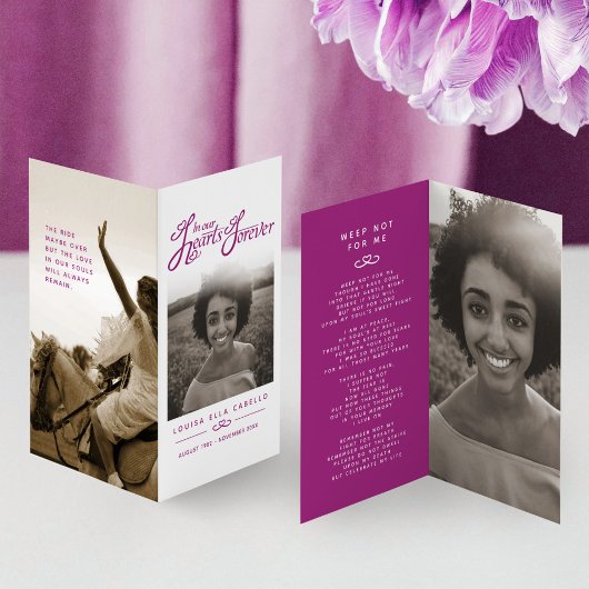 Begrafenis onze harten voor altijd violette foto g kaart
