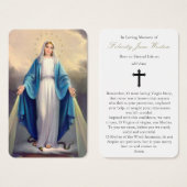 Begrafenis Onze Lieve Vrouw van Genade Gebed Sympa Visitekaartjes (Voorkant /achterkant)