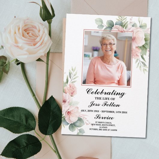 Begrafenis Orde van Dienst Viering Pastel Bloem Flyer