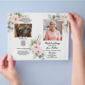 Begrafenis Orde van Dienst Viering Pastel Bloem Flyer (Hand)