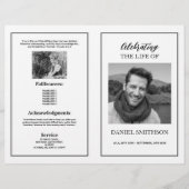 Begrafenis Orde van Dienst Viering Zwart Wit Flyer (Voorkant)