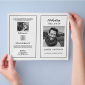 Begrafenis Orde van Dienst Viering Zwart Wit Flyer (Hand)