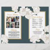 Begrafenis Orde van Levensduur Bloemen Donkergroen Flyer (Achterkant)