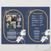 Begrafenis Orde van Levensduur Marine White Floral Flyer (Achterkant)