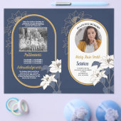 Begrafenis Orde van Levensduur Marine White Floral Flyer (Enkel)