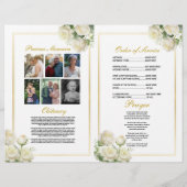 Begrafenis Orde van Levensduur White Roses Floral Flyer (Achterkant)