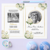 Begrafenis Orde van Levensduur White Roses Floral Flyer (Enkel)