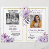 Begrafenis Orde van Service Viering Leven Paarse Flyer (Voorkant)