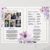 Begrafenis Orde van Service Viering Leven Paarse Flyer (Achterkant)
