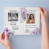 Begrafenis Orde van Service Viering Leven Paarse Flyer (Hand)