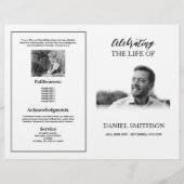 Begrafenis Orde van Service Viering Zwart-wit Flyer (Voorkant)